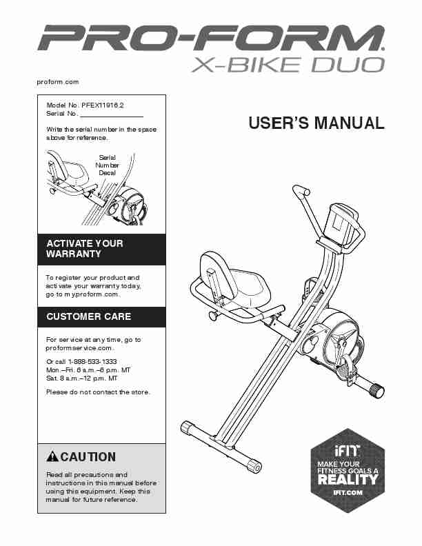 Proform X Bike Folding Upright Manual-page_pdf